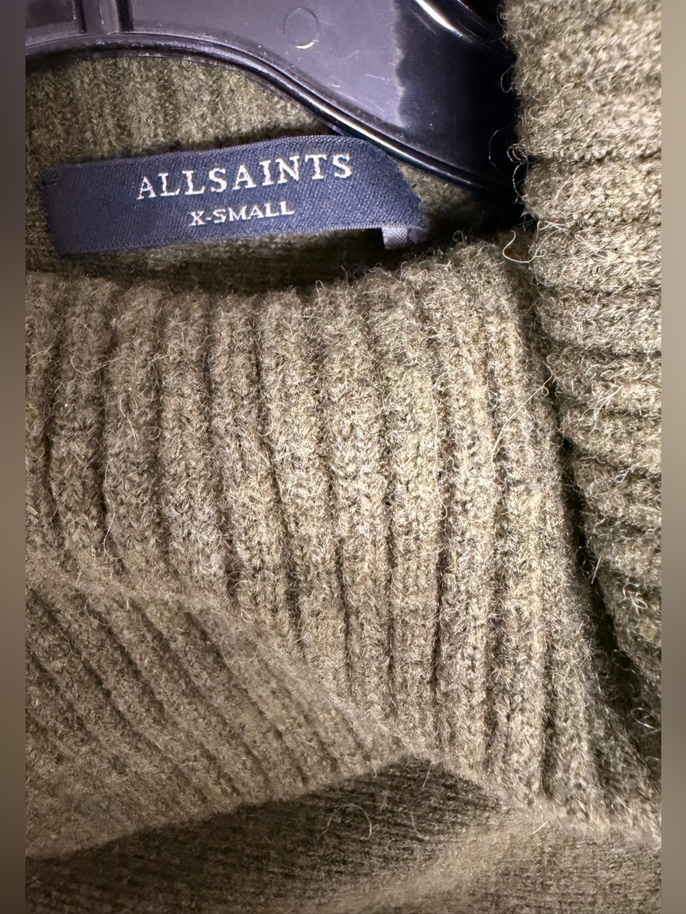 All Saints Olive Ribbed Knit Midi Dress Set - Picture 9 of 11